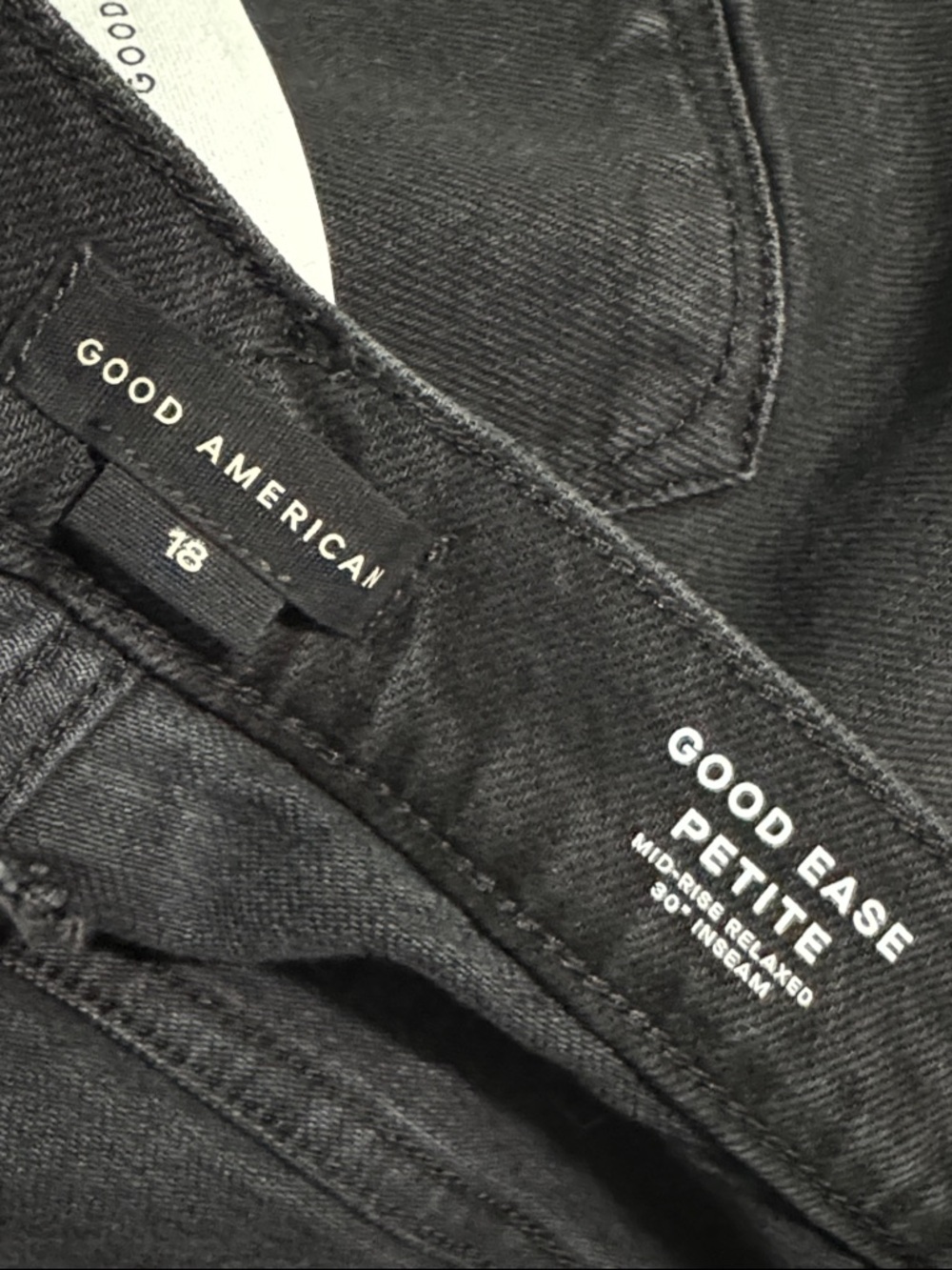 GOOD AMERICAN Ease Relaxed Wide Leg Jeans 18 Petite Black $169 Retail NWT - Picture 7 of 11